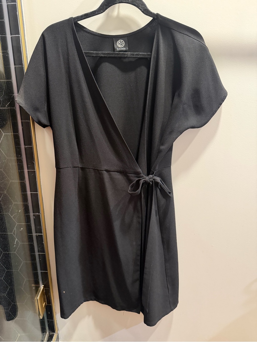 bobeau Black Wrap Mini Dress